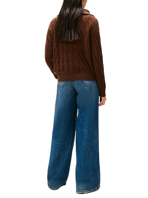 Maglione in lana a trecce con mezza zip Tommy Hilfiger | WW0WW46425GV0